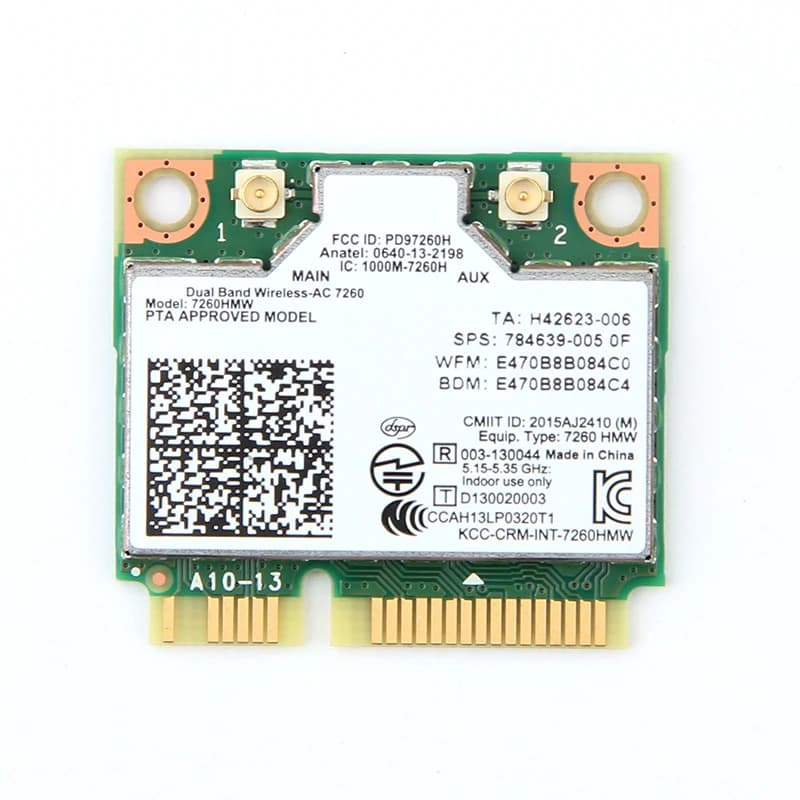Carte sans fil double bande 7260 7260ac 7260HMW ac7260 Mini PCI-E 2.4G/5Ghz Wlan Bluetooth 4.0 802.11ac/a/b/g/n carte wifi