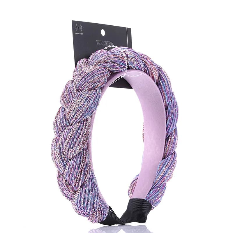 Bandeau tressé en fil d'or pour femmes, bandeau noué en tissu Vintage, Turban torsadé, accessoires pour cheveux, bandeau fixe large, Boho, couvre-chef