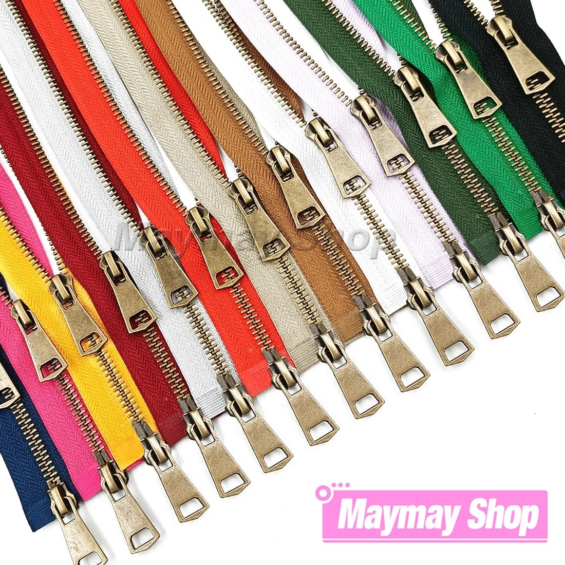 5 # Double curseur ouvert coloré de haute qualité, fermeture éclair métallique en cuivre, fermeture éclair à 2 voies, bricolage artisanal pour coudre des vêtements de poche en tissu