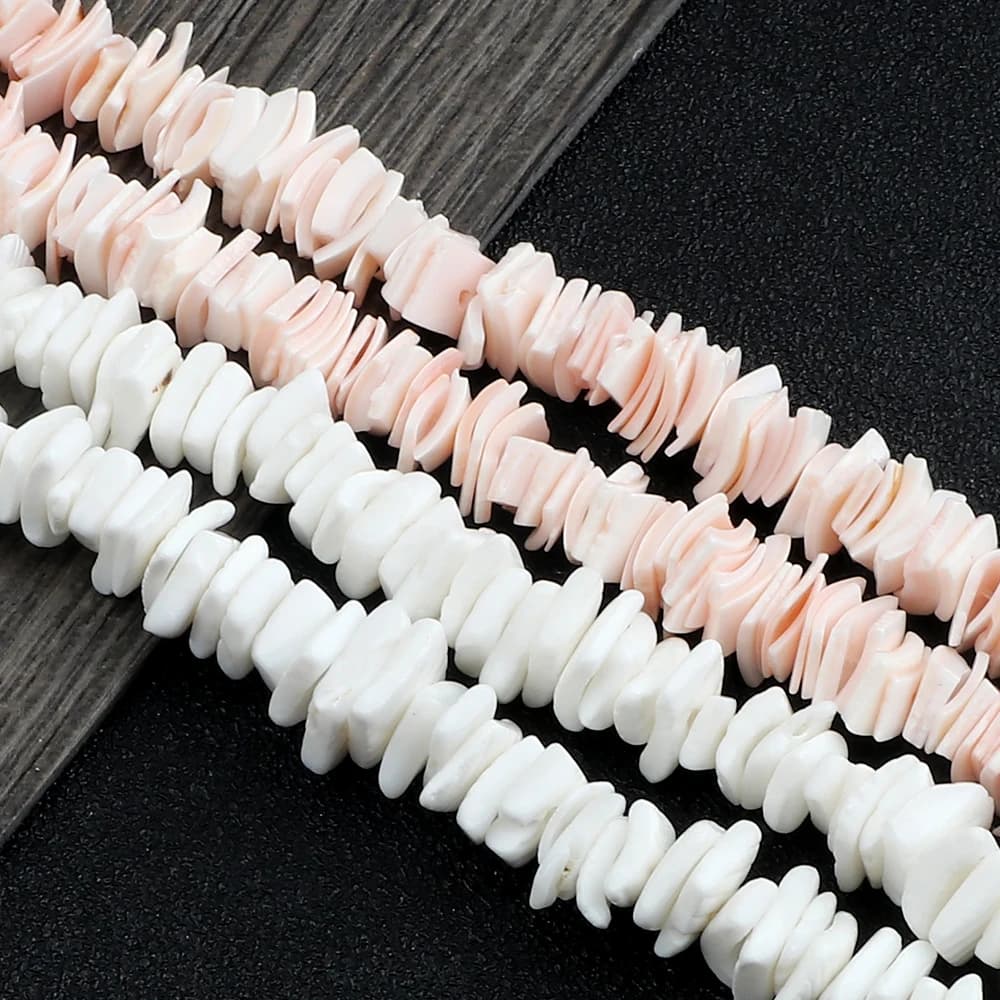 Nouvelles perles de coquillage d'eau douce roses et blanches, perles de nacre pour la fabrication de colliers, bracelets, bijoux, accessoires DIY, vente en gros