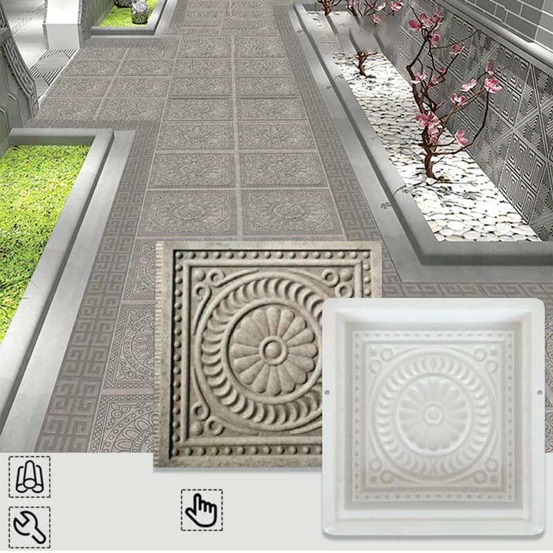 Moule en béton de clôture de jardin, cadre en ciment de pierre, moule en brique, bricolage, pavé exécutif, pelouse, décor d'étang, réutilisable, antique