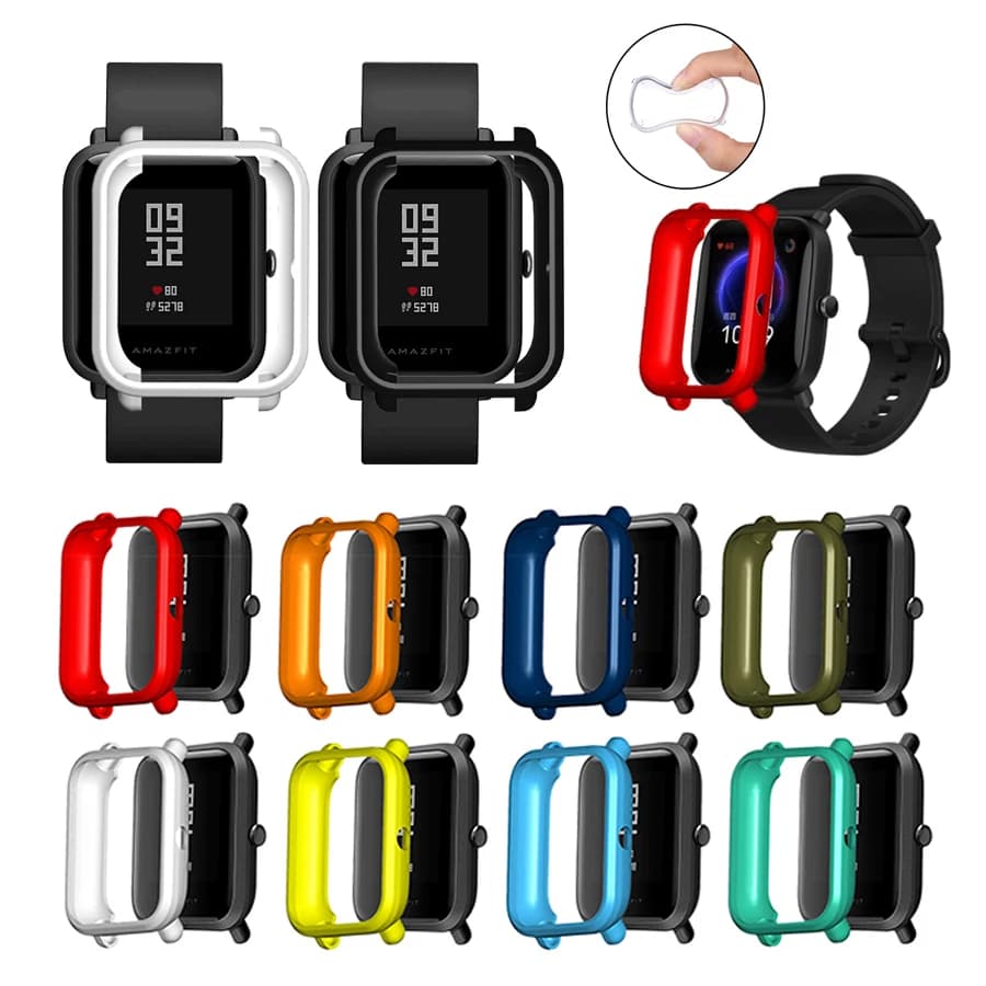 Coque de protection complète en TPU souple pour montre connectée Amazfit BIP S/Lite/U/Pro GTS 2, cadre de protection anti-choc