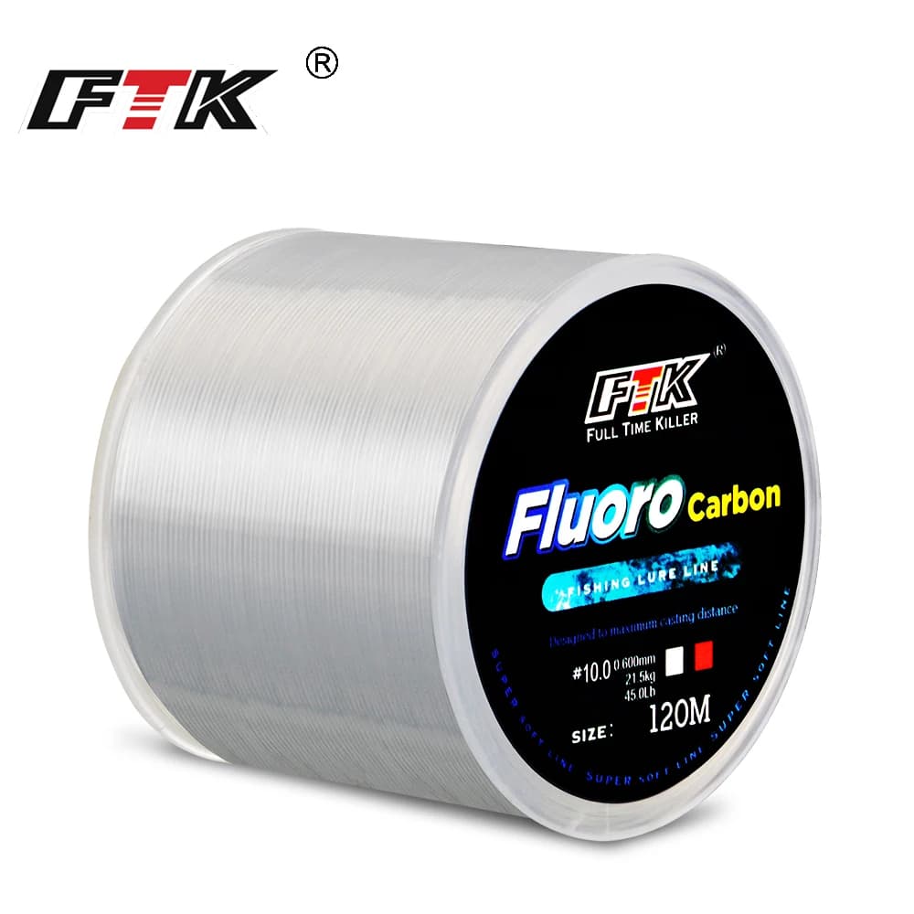 Ligne de pêche à revêtement fluorocarbone de 120M, 0.20mm-0.60mm, ligne Leader en Fiber de carbone, fil de leurre coulant, japon