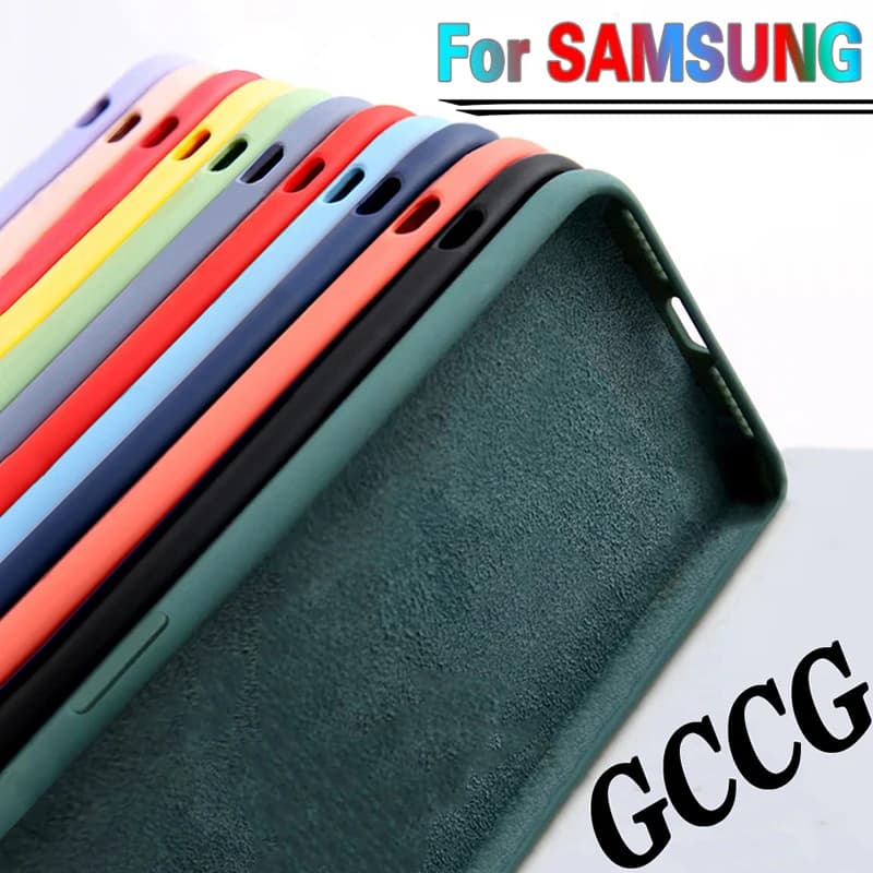 Coque pour Samsung Galaxy A50 A51 A70 A71 S20 S21 S10E S10 Plus Note 8 9 S9 S8 Coque de luxe Original en Silicone liquide housse souple