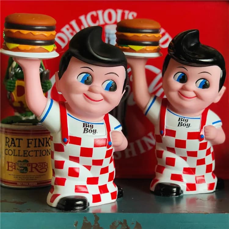 Bob's Big Boy Toys B-BOY Hamburger Tirelire Boîte à Monnaie Jouets Vogue America Figurine d'Action en Résine de Dessin Animé Classique dans une Nouvelle Boîte Cadeau