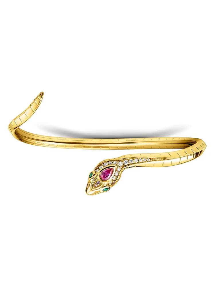 Bracelet incurvé serpent doré Europe bijoux fins bohème cadeau pour femmes été tout neuf bon Bracelet en argent massif 925