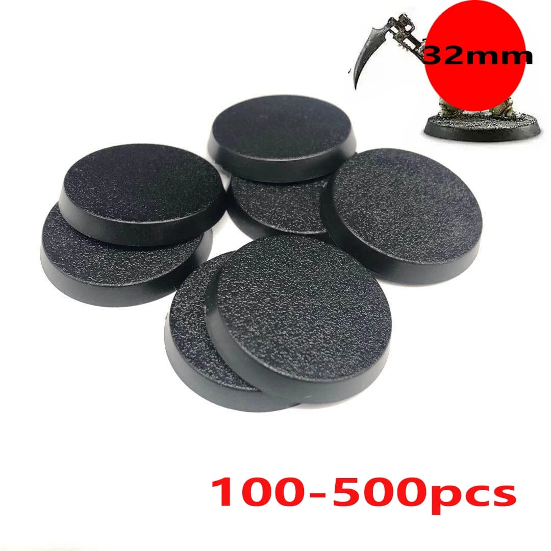 Socles ronds en plastique pour jeux Wargames, accessoire de 32mm, 100/200/300/400/500 pièces