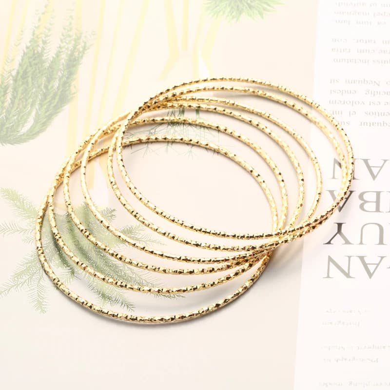 Ensemble de Bracelets à la mode pour femme, plaqué or, 68cm, gros fil rond, 18mm d'épaisseur, accessoires féminins, cadeau de fête
