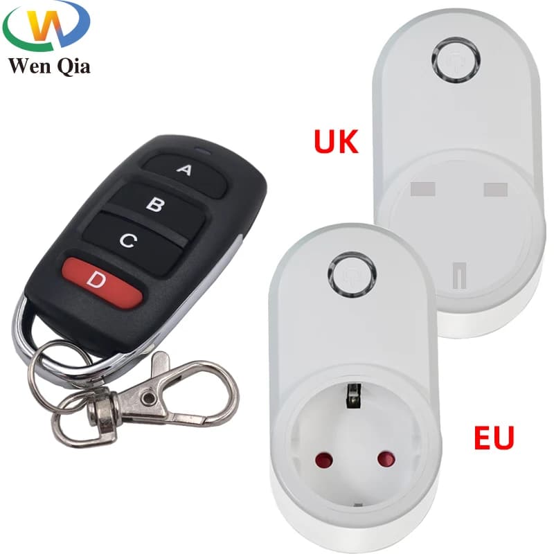 Prise de télécommande sans fil AC 220V 15A 433MHz, prise électrique murale universelle Programmable EU UK pour maison intelligente LED