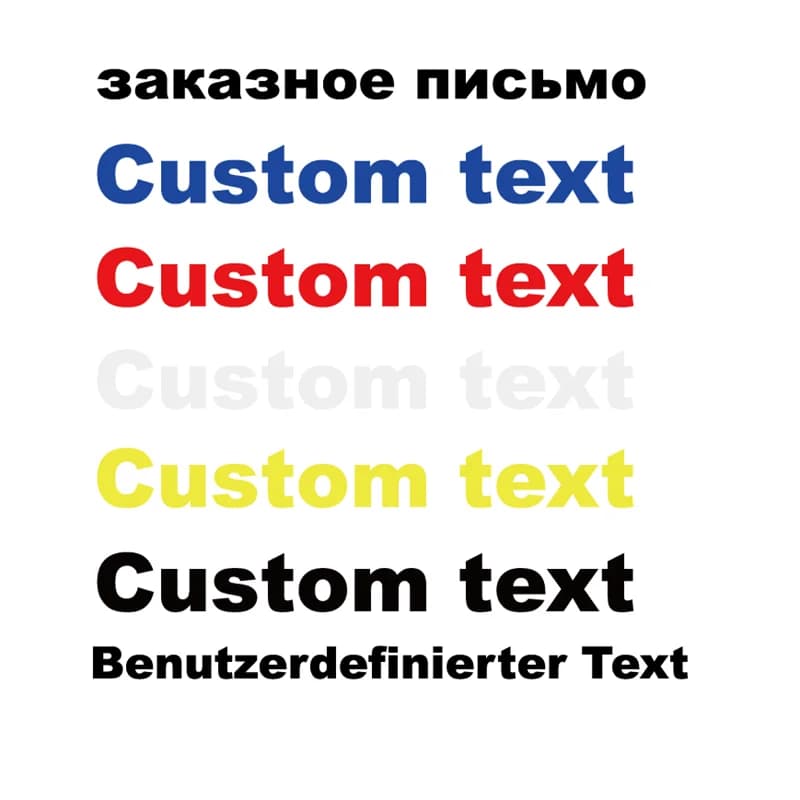 Autocollants de texte personnalisés pour autocollant de voiture, autocollants réfléchissants pour pare-brise arrière de moto, Support pour les langues nationales