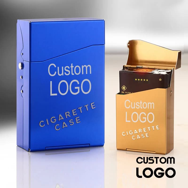 Étui à Cigarettes en aluminium pour fumer, étui à tabac, porte-cigare, boîte de poche, conteneur de rangement, boîte-cadeau pour hommes/femmes