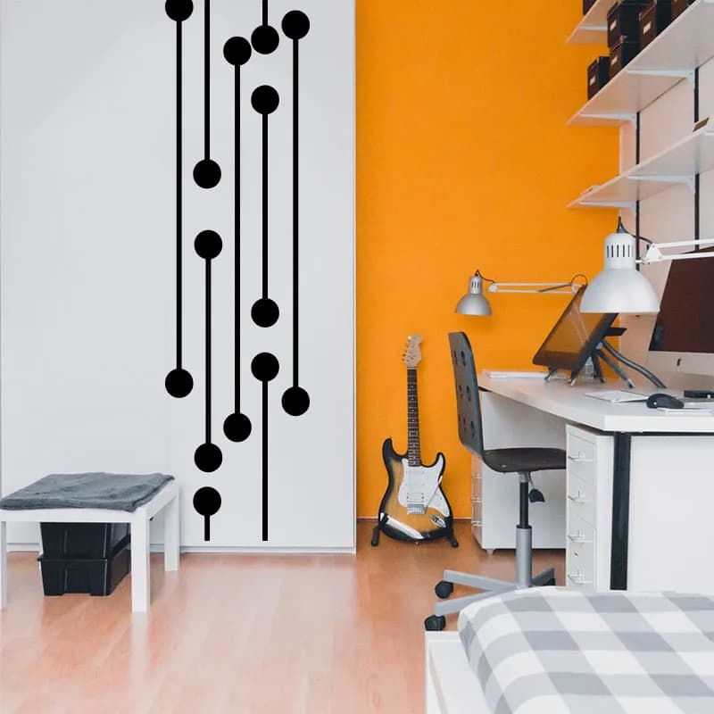 Grand autocollant mural de circuit numérique géométrique, décalcomanie murale en vinyle, bureau, salon, chambre d'enfant, salle de jeux, décoration d'intérieur