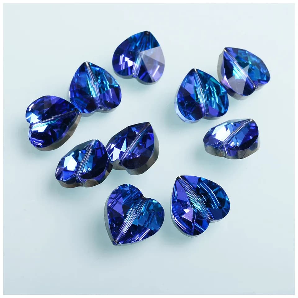 Perles en Verre Tchèque en Forme de Cœur pour Bijoux, Boucles d'Oreilles, Bracelets, Collier, Accessoire de DIY, 10/14mm