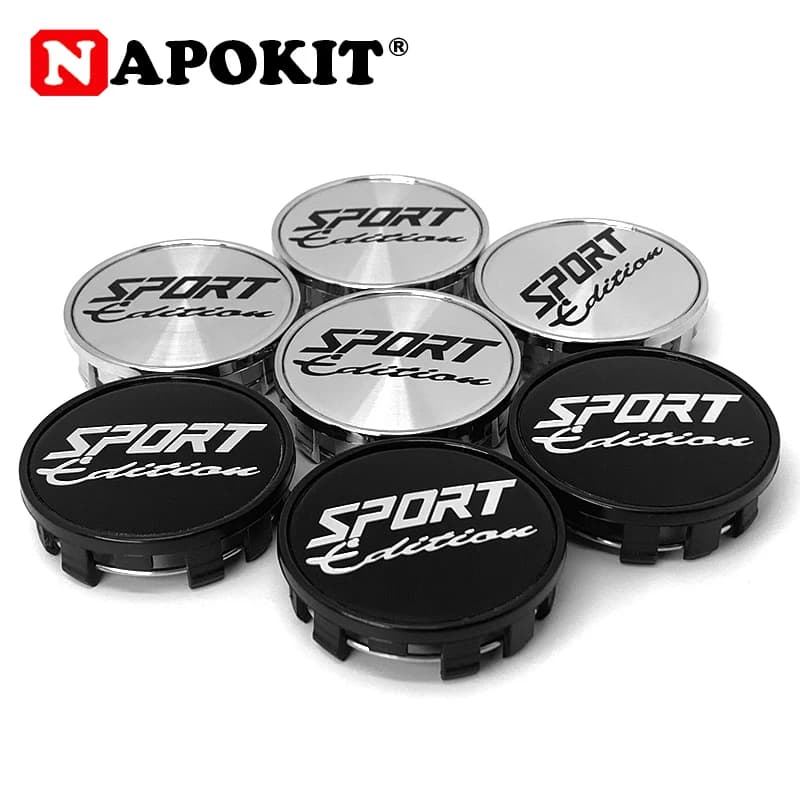 Capuchon de moyeu de jante de roue de voiture, enjoliveur de roue automatique, enjoliveur anti-poussière, noir chromé, logo SPORT, 54mm, 52mm-50mm, 4 pièces