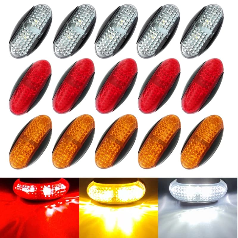 Lumière LED à diode iodée nar, feu de position latéral, dégagement de remorque, accessoires de camion, 10-30V, 10 pièces
