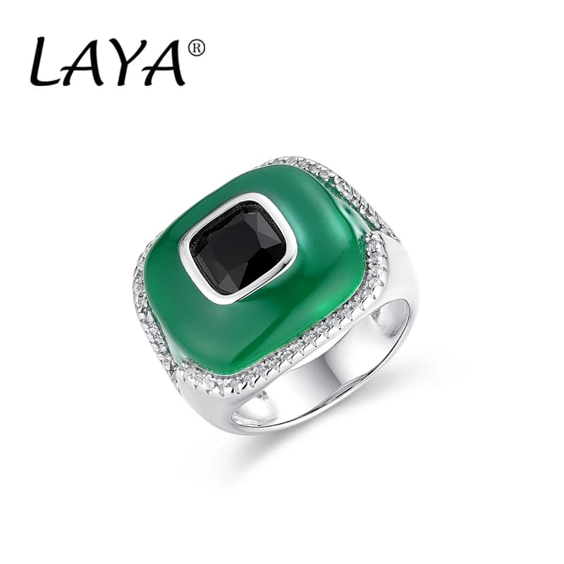 Bague en argent regardé 925 pour femme, style rétro, bijoux classiques, verre émaillé cristal créé, haute qualité, mode de fête