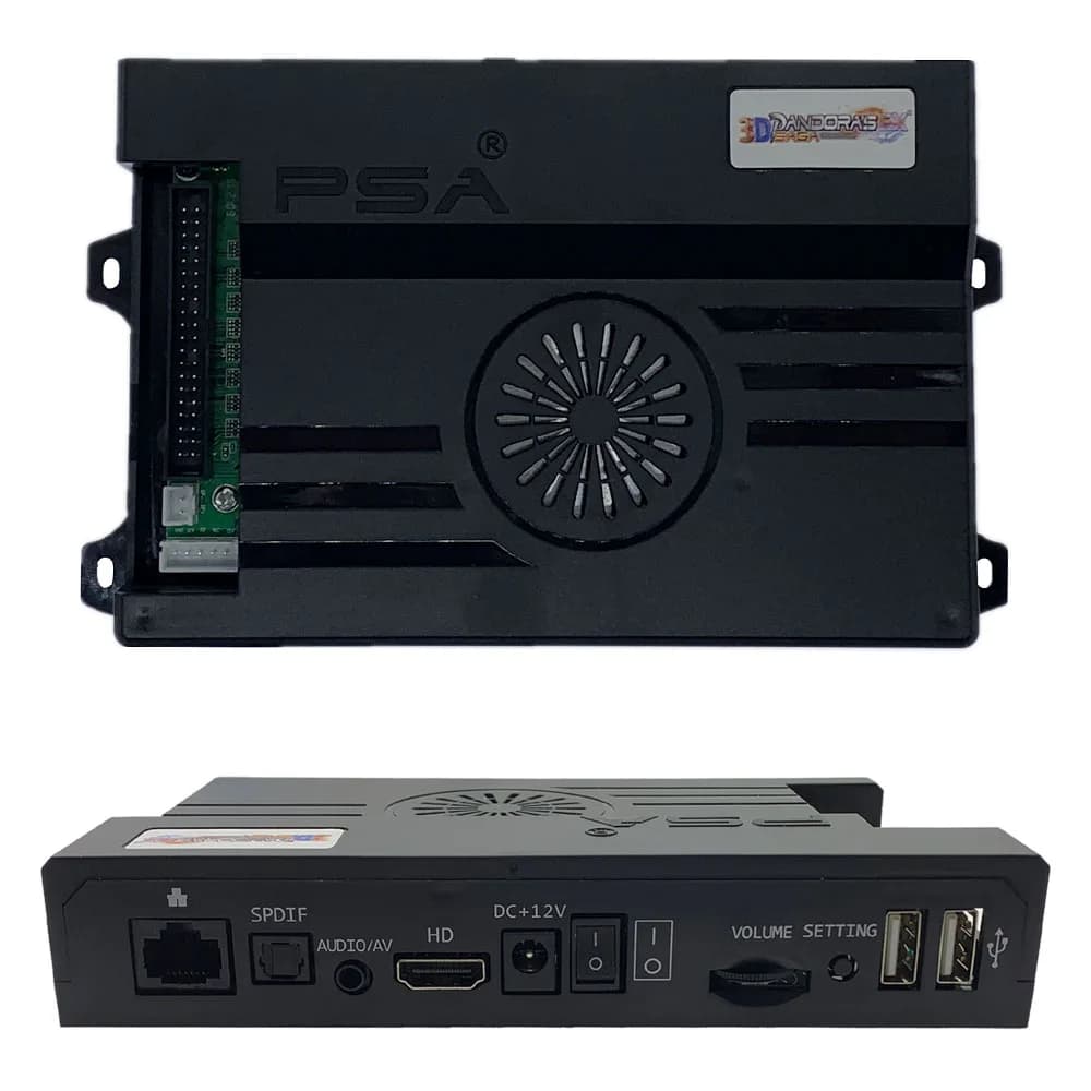 Boîtier d'arcade Pandora Saga EX2 3D 128 Go, 10000 jeux en 1, kit DIY, console de jeu, joystick 8 directions, interrupteur à lumière LED, bouton poussoir, cabinet bartop