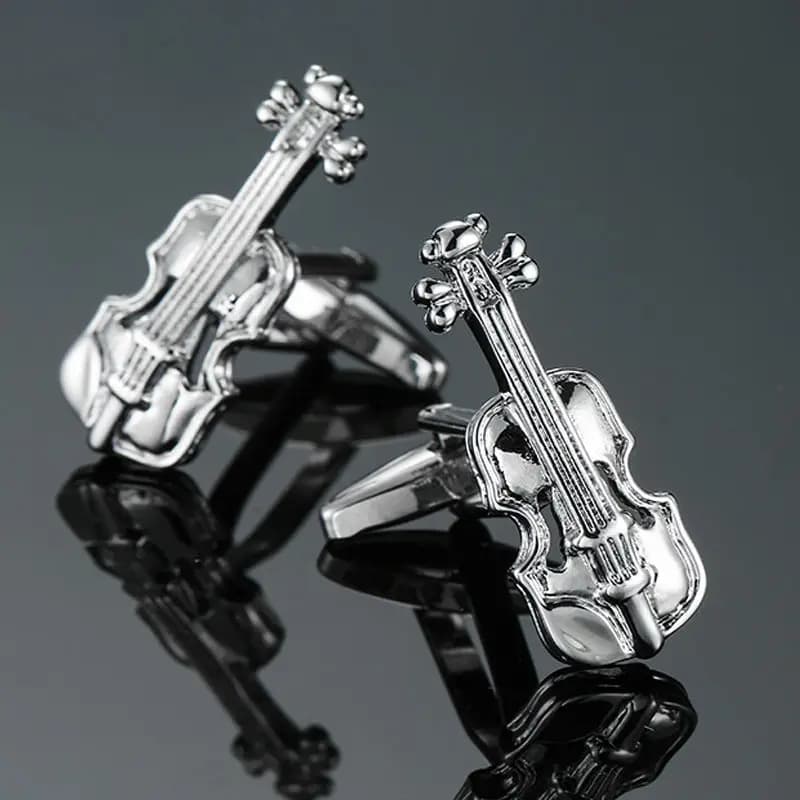 Boutons de manchette de musique pour hommes, chemise de haute qualité, nouvelle marque de mode, badge de violon, pour avocat, costume d'affaires