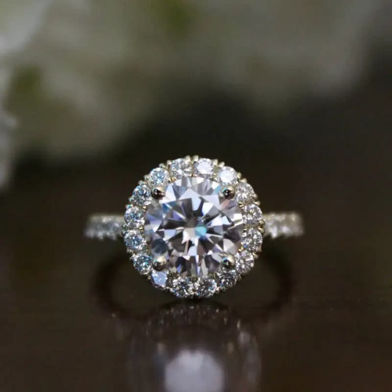 Bagues en diamant de 2 carats pour femmes, bijoux de documents jaunes, pierres précieuses rondes pures, cadeau de mariage, mode 2021