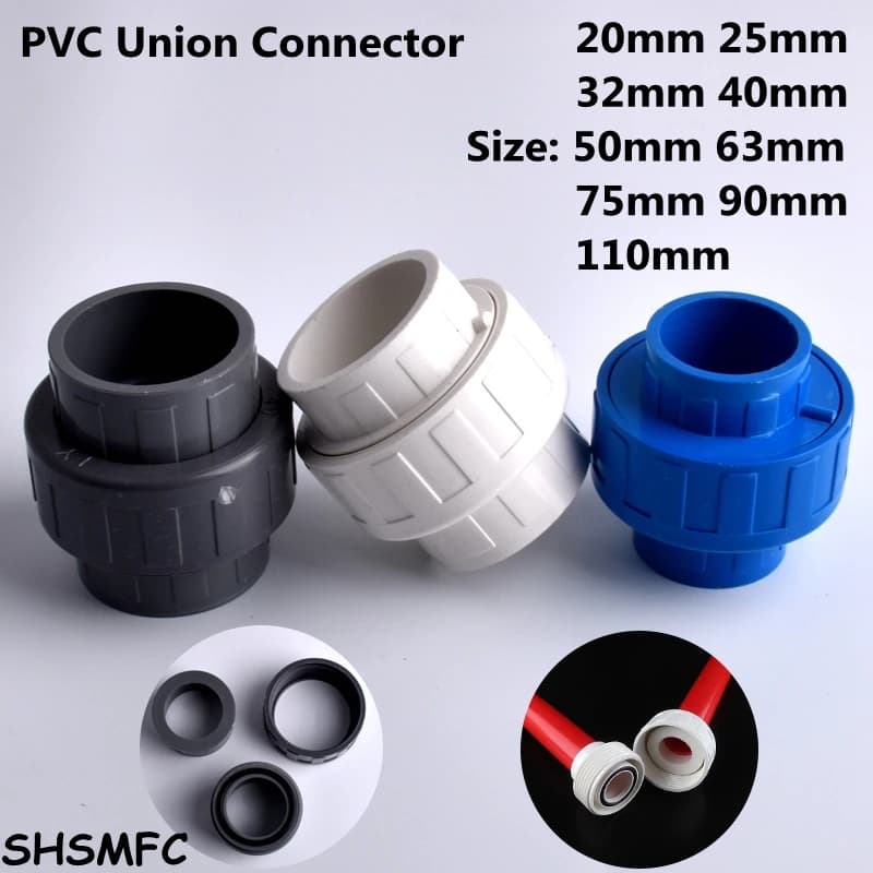1-2 pièces 20 25 32 40-110mm connecteurs d'union de tuyau en PVC réservoir d'aquarium tuyau d'eau raccords égaux connecteur droit d'irrigation de jardin