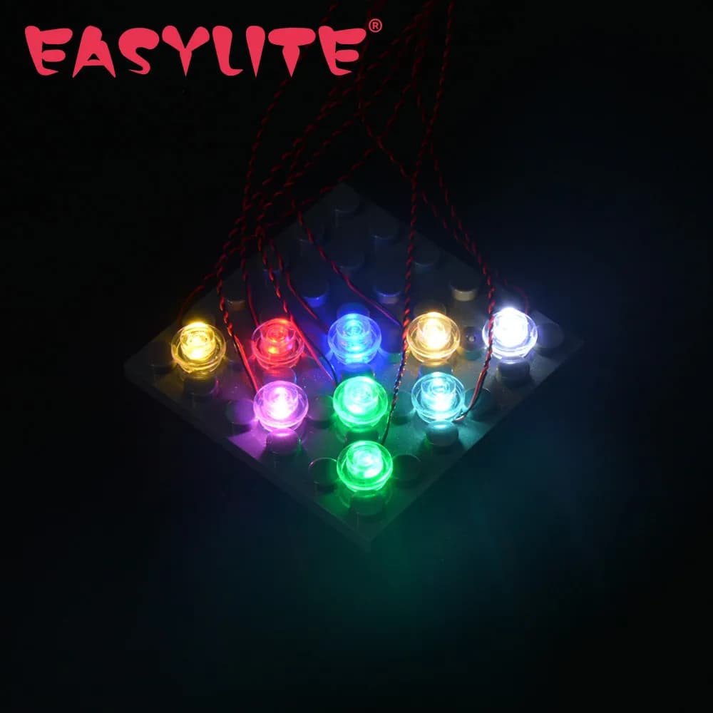 EASYLITE 10 pièces Led Bit lumière pour blocs de construction modèle avec prise 0.8mm bricolage personnalisé votre propre faisceau de câbles de Terminal de lumière