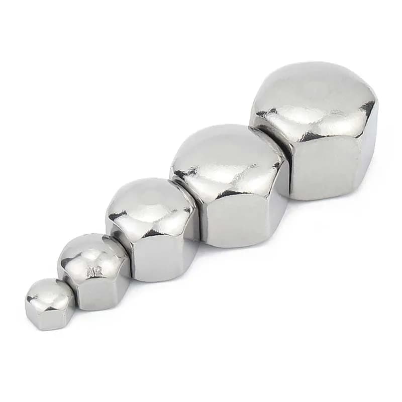 1/20 pièces 304 A2-70 acier inoxydable hexagone court bas mince capuchon gland écrou M3 M4 M5 M6 M8 M10 M12 M14 M16 couvercle aveugle DIN917