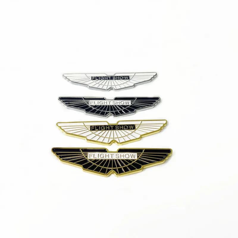 Autocollants de voiture 3D en métal doré Flight Show Wings, insigne d'emblème, autocollant de coffre arrière, style de voiture pour BEN, BWM, AUDI, Aston Martin, 1PC