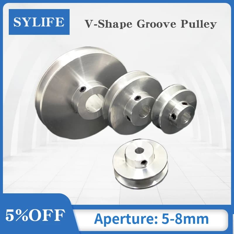 Poulie à rainure en V en alliage d'aluminium, alésage fixe à rainure unique, diamètre 22mm 31mm 41mm 58mm, ouverture 5-14mm