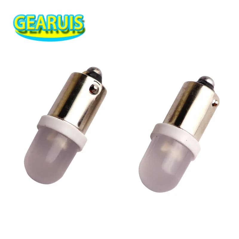 100X AC non polaire DC 6V 6.3V BA9S T4W # 44 # 47 cales de base LED F10 avec lentille givrée, Machine de jeu de flipper sans polarité, blanc et bleu