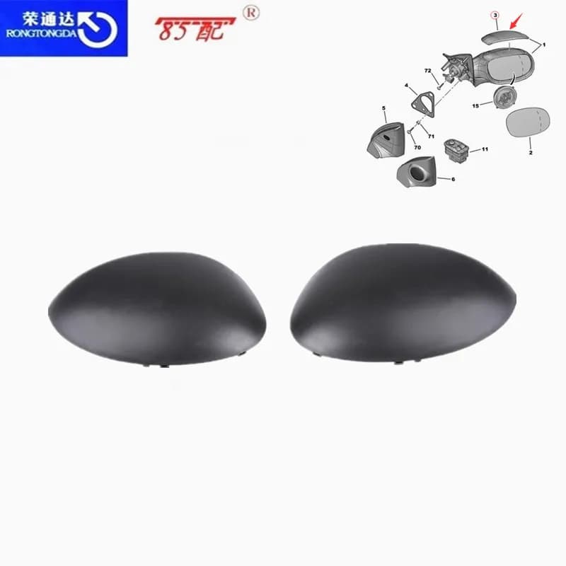 Couvercle de rétroviseur 815242 815243, garniture de rétroviseur pour Peugeot 206 206CC et Citroen Picasso
