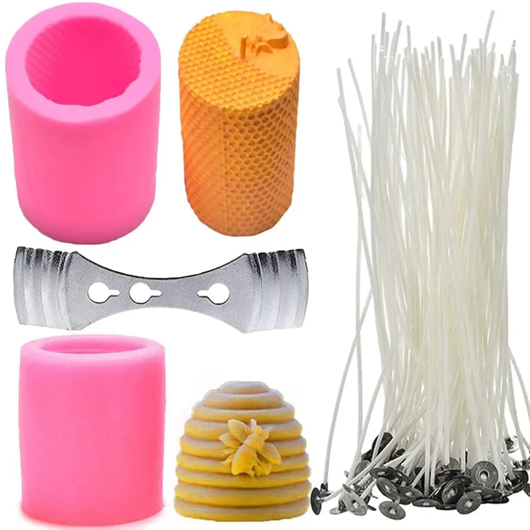 Moules de fabrication de bougies en Silicone 3d en forme de nid d'abeille, en forme de ruche, cire d'abeille faite maison, bricolage, Crayon à savon, cire fondue, fournitures de moules