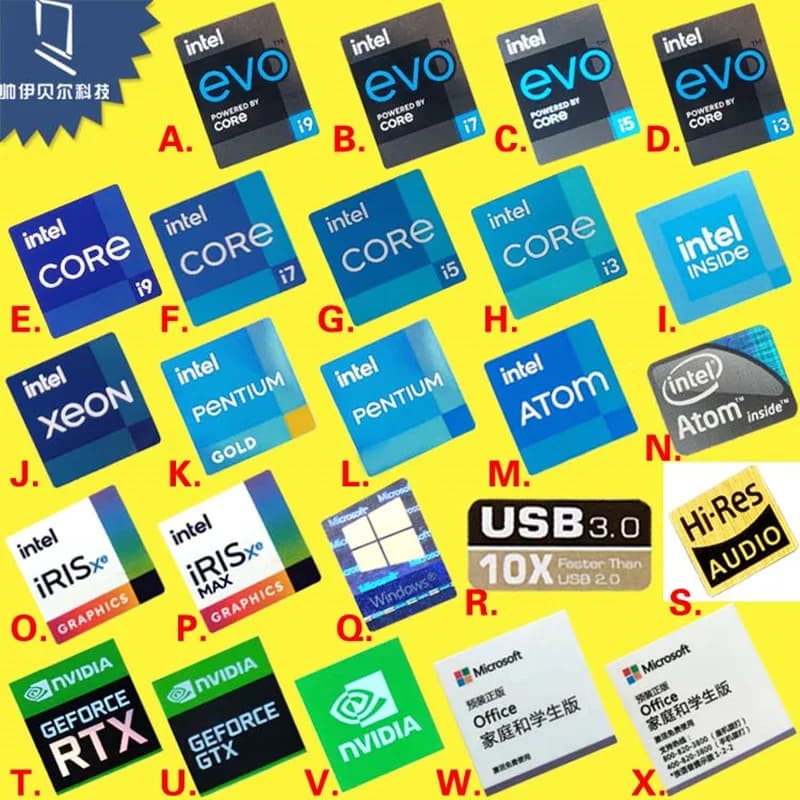 Étiquette autocollante de Certification Evo 11 génération, étiquette originale Core i9 i7 i5 i3 pour ordinateur portable et de bureau