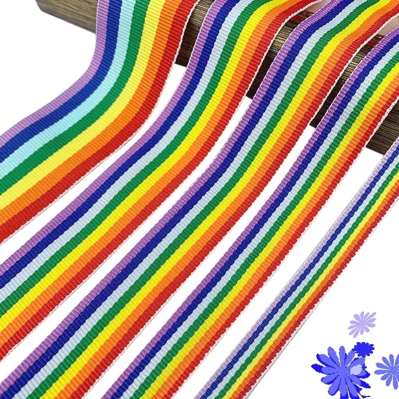 Ruban arc-en-ciel pour décoration de fête de mariage, emballage cadeau, nœuds de cheveux bricolage, ruban de Noël, tissu à coudre pour sac à vêtements, 5 mètres