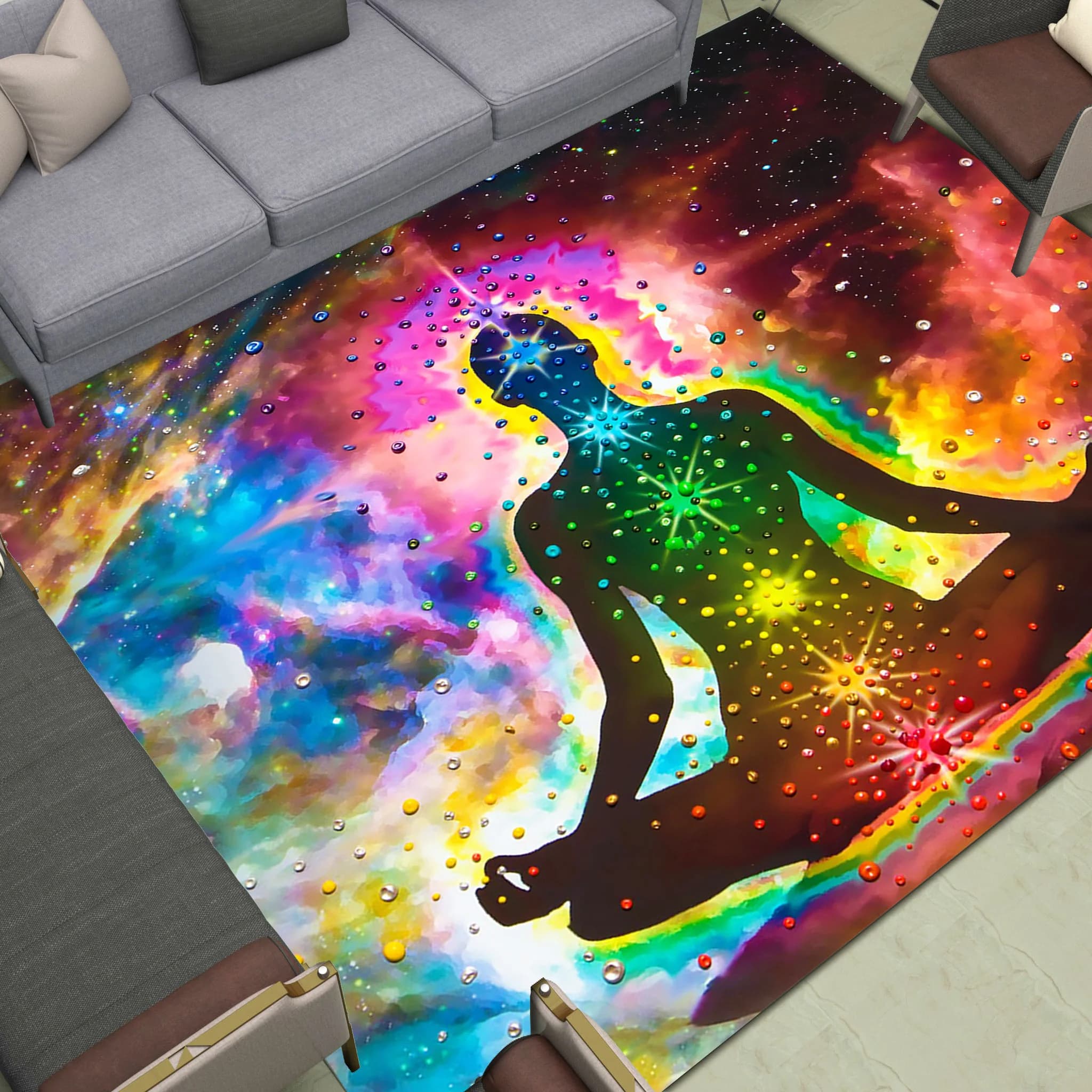 Grand tapis de sol de méditation de statue de bouddha indien, tapis de yoga colorés, 7 chakras, mandala, salon, chambre à coucher, maison, zone lea