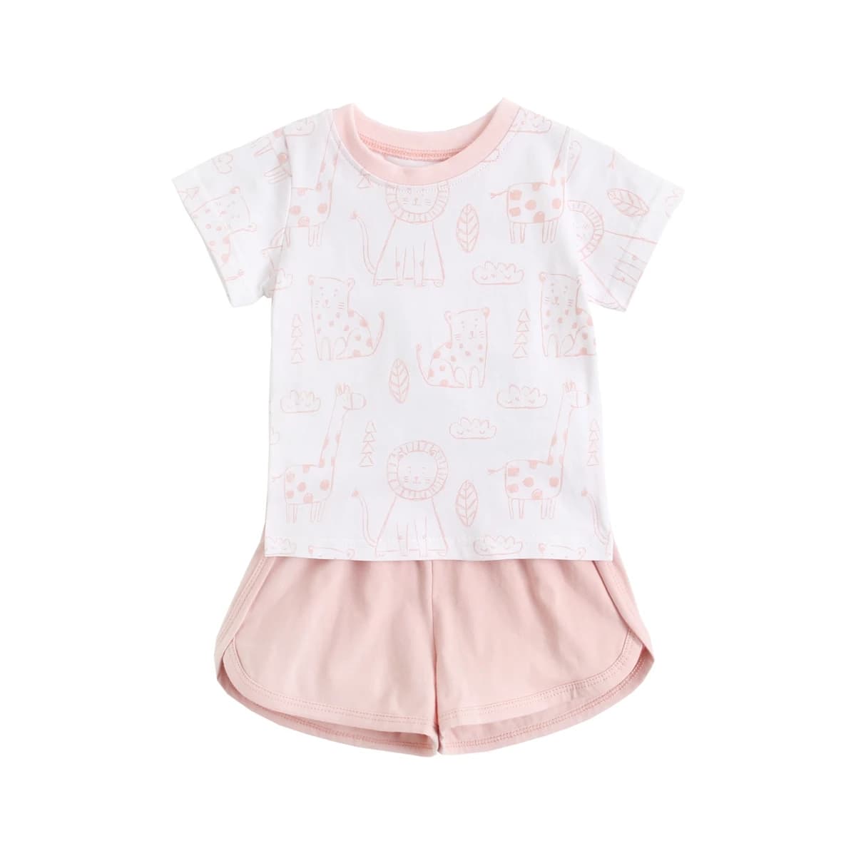 Sanlutoz – ensemble de vêtements en coton pour garçons et filles, chemises à manches courtes + Shorts décontractés, Animal mignon unisexe
