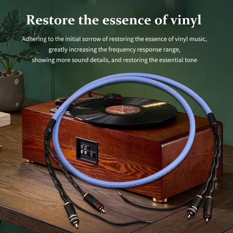 Câble audio RCA HIFI Xangsane à trois couches blindé en vinyle OCC plaqué argent pour bras de lecteur de disque vinyle, câble de signal pour phonographe, fil de masse