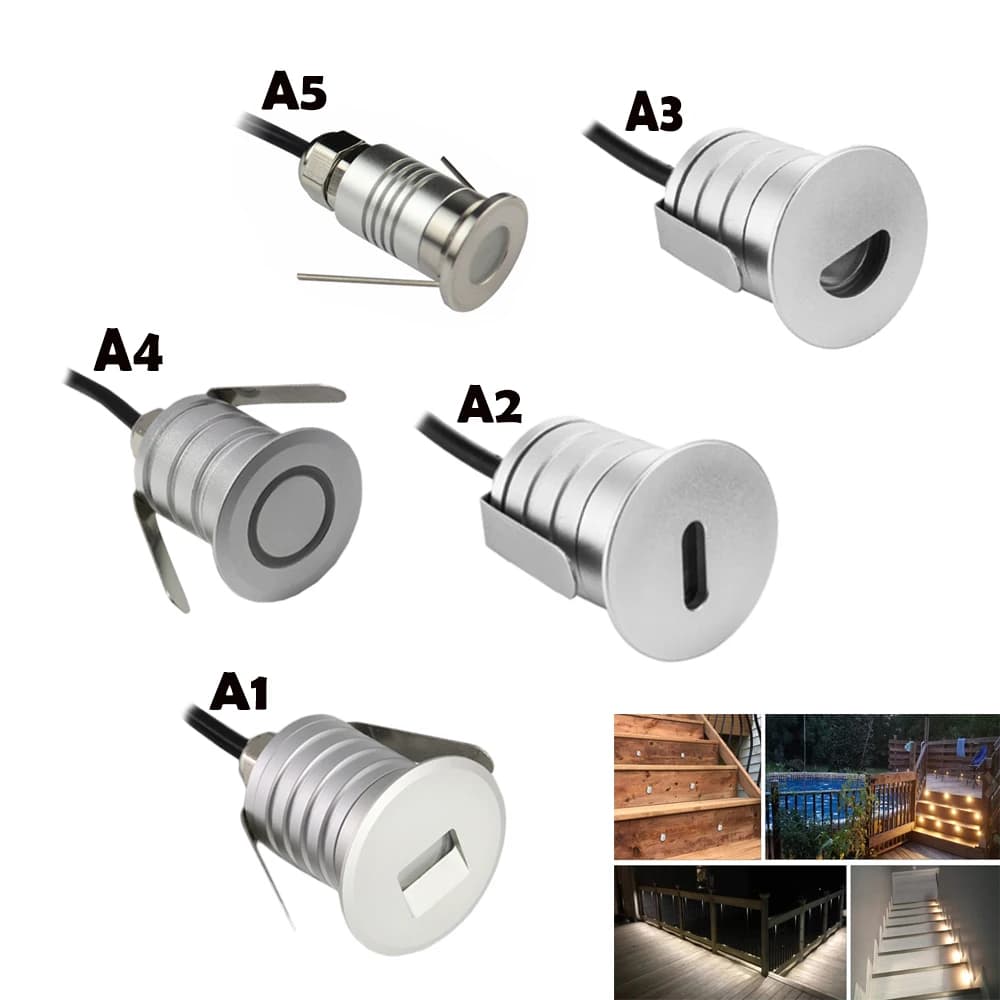 Applique Murale Encastrée Conforme à la Norme IP67, Éclairage d'Niket d'Extérieur, Idéal pour un Jardin, des Escaliers, un Sentier ou une Cour, 1W, DC 12V