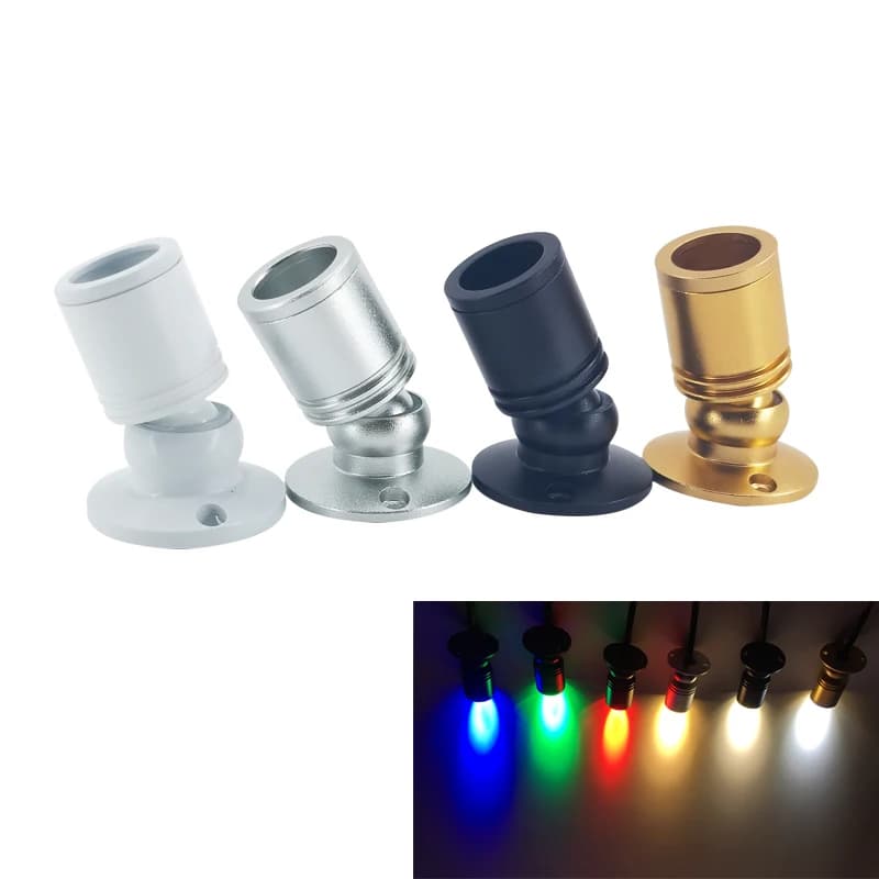 10 pièces 1W 3W LED blanc chaud AC85-265V Mini lumière montée en Surface Led Downlight bijoux armoire lampe DC12V Mini projecteur lampe