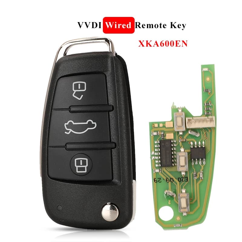 Jingyuqin XHORSE XKA600EN – clé télécommande filaire universelle à 3 boutons, pour Audi A6L Q7, fonctionne avec l'outil VVDI