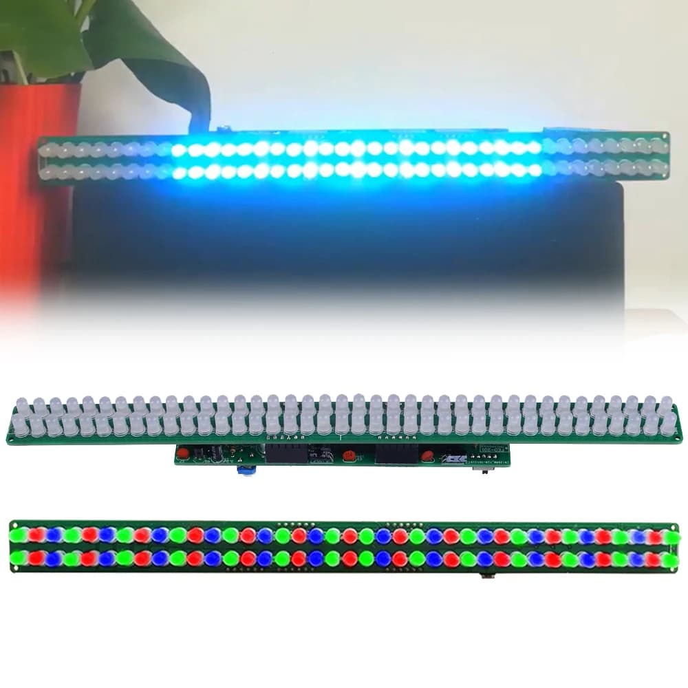 Indicateur de niveau audio DC 3-12V, kit de bricolage, analyseur de musique, rouge vert bleu, clignotant LED, suite électrique amusante, entrée AUX