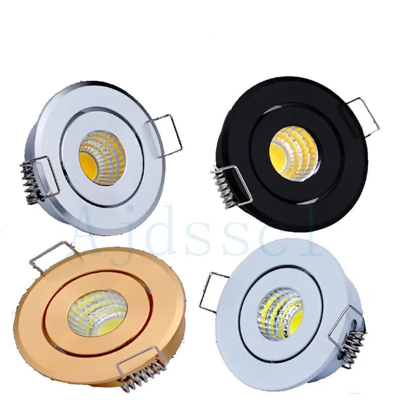 Spot LED encastré dimmable COB Mini LED 5W AC 85-265V, nickel satiné, miniature, pour intérieur et extérieur
