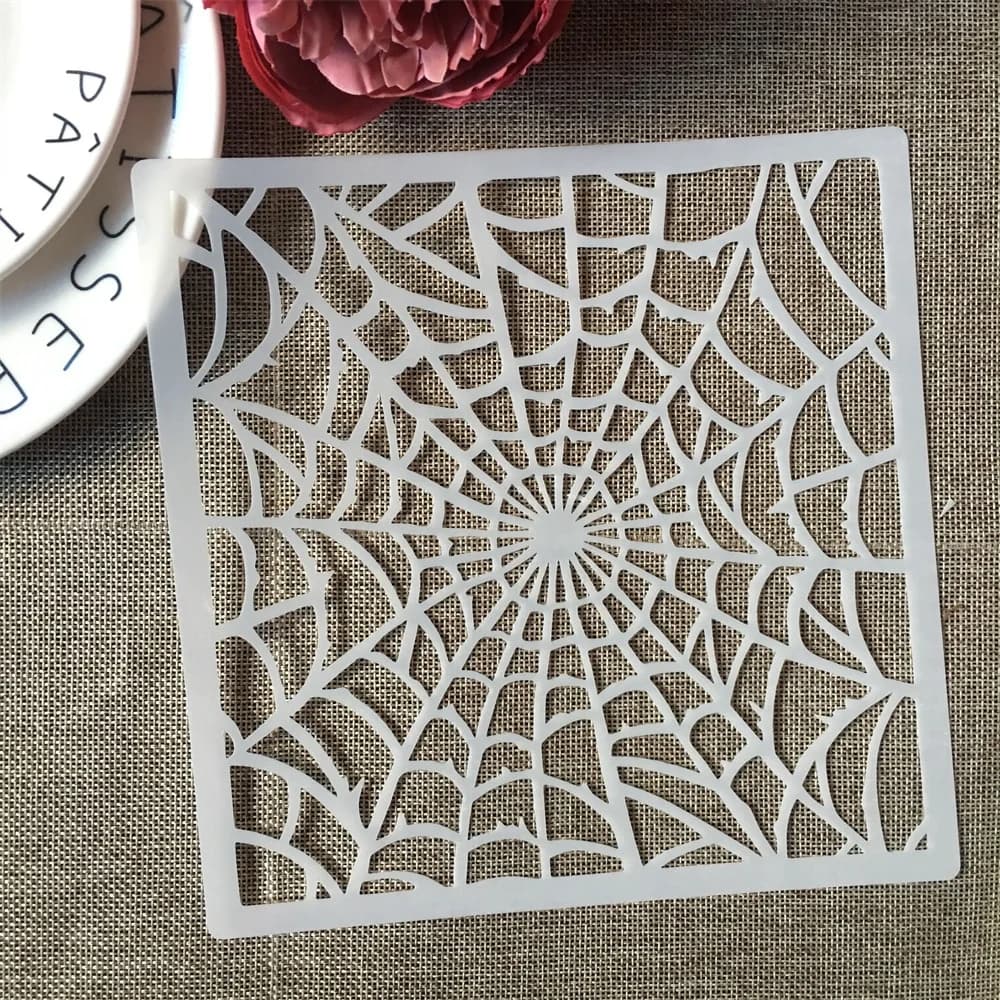 Filet de toile d'araignée de 20cm, bricolage, pochoirs de superposition, peinture murale, Scrapbook, coloriage, gaufrage, modèle décoratif d'album