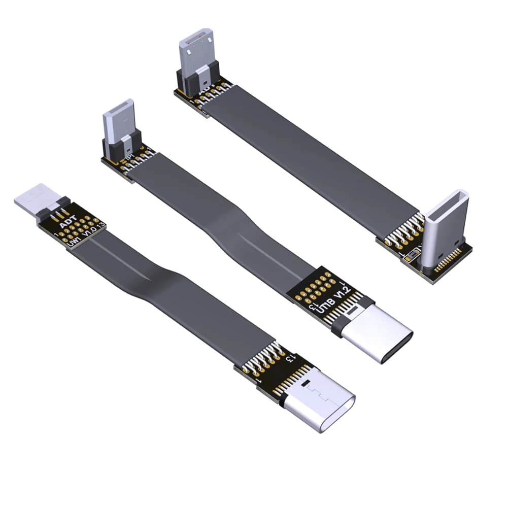 FPV Micro USB 2.0 type-c adaptateur 90 degrés 3cm-300cm, câble plat FPC pour la photographie aérienne Multicopter