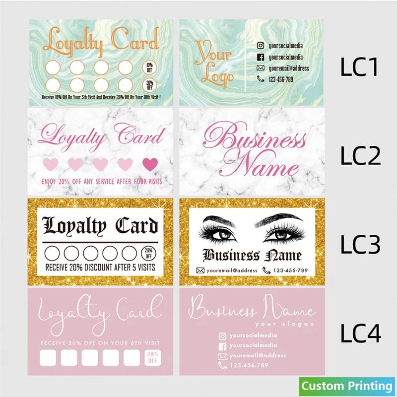 Carte de fidélité personnalisée pour les petites entreprises, carte papier de récompense, carte de remerciement, conception, 54x90mm, 100 pièces