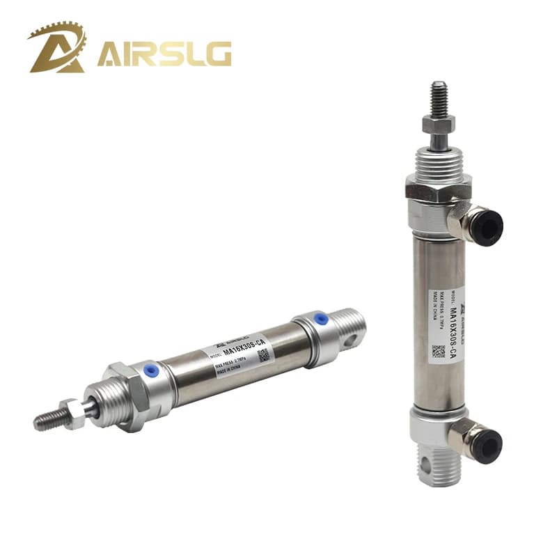 Cylindre pneumatique en acier inoxydable de type AIRTAC, double action, mini cylindres ronds MA20x100S MA20X50SU MA20X75SCA MA20X125SCM 20X80