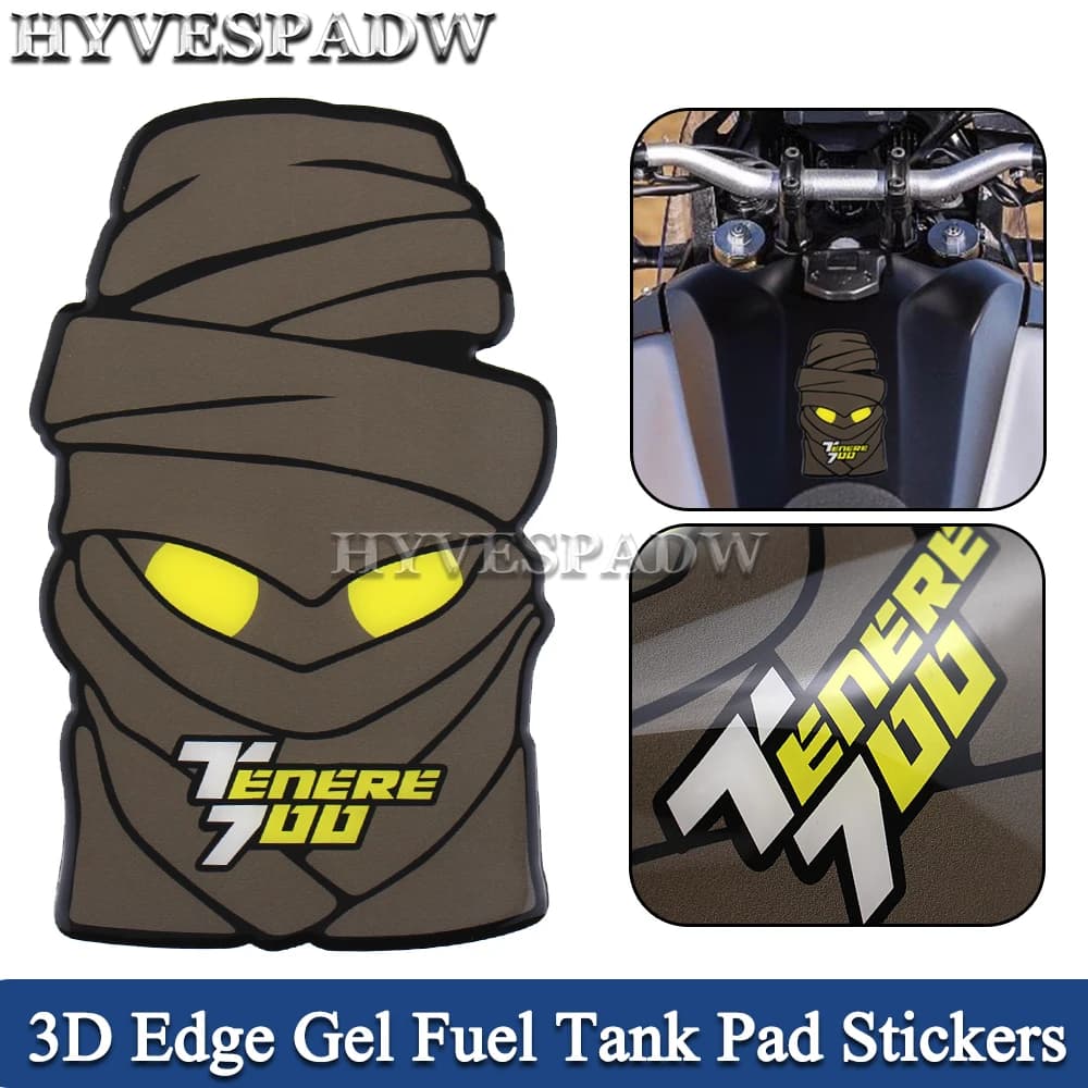 Autocollants de tampon de réservoir de carburant en Gel de bord 3D pour moto, accessoires de protection pour réservoir de gaz et de carburant et d'huile, autocollants pour Yamaha Tenere 700 Tenere700