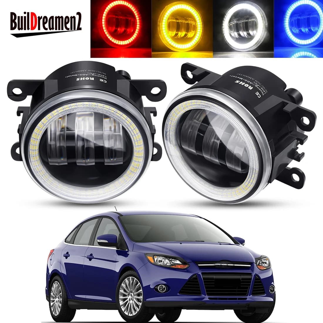 Assemblage de phare antibrouillard Angel Eye pour Ford Focus, phare de conduite, pare-chocs avant de voiture, lentille LED, DRL, MK2, MK3, 2004-2015, 30W, H11, 12V, 2 pièces