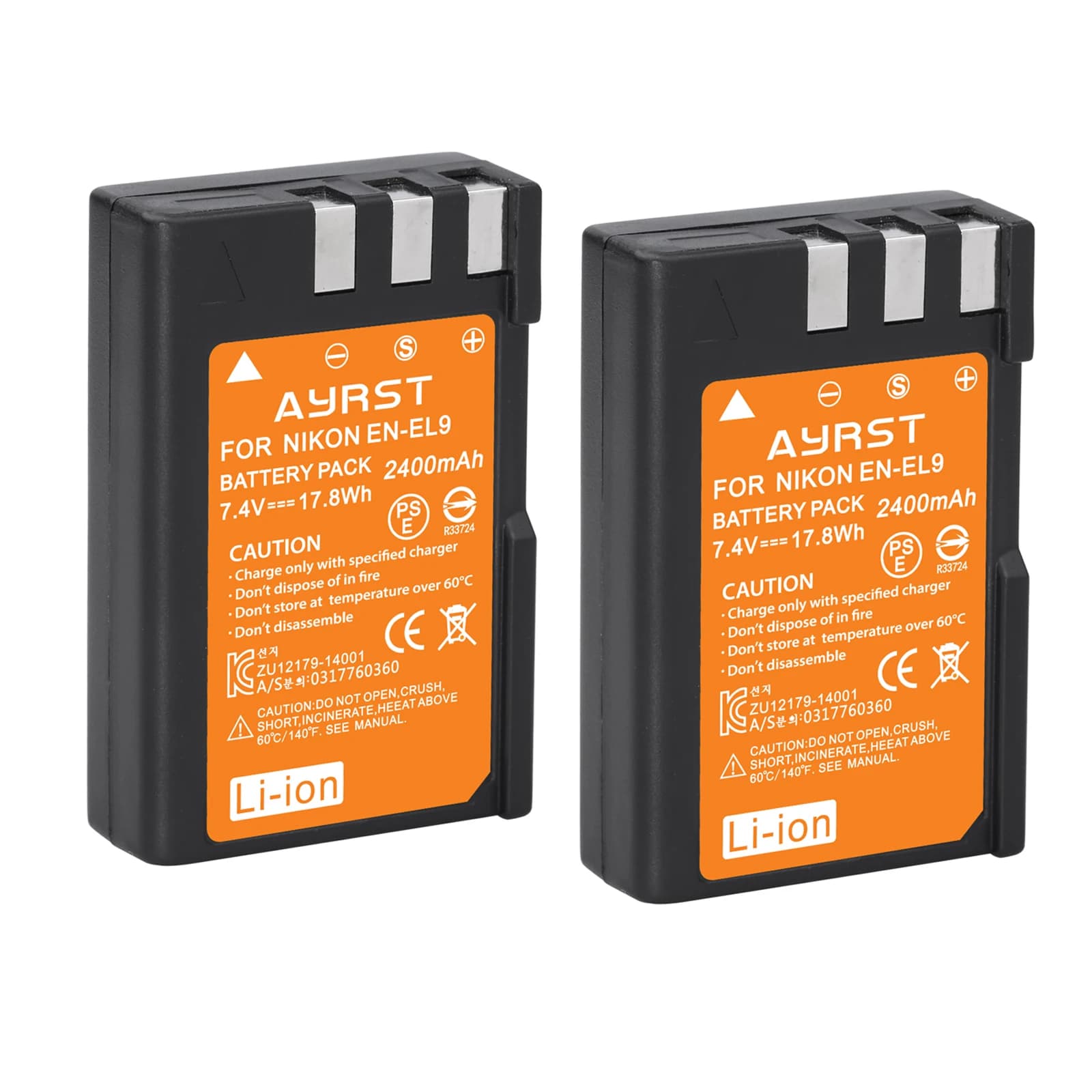 Batterie d'appareil photo 2400mAh EN-EL9 EN EL9 EN-EL9a pour Nikon D40 D60 D40X D5000 D3000