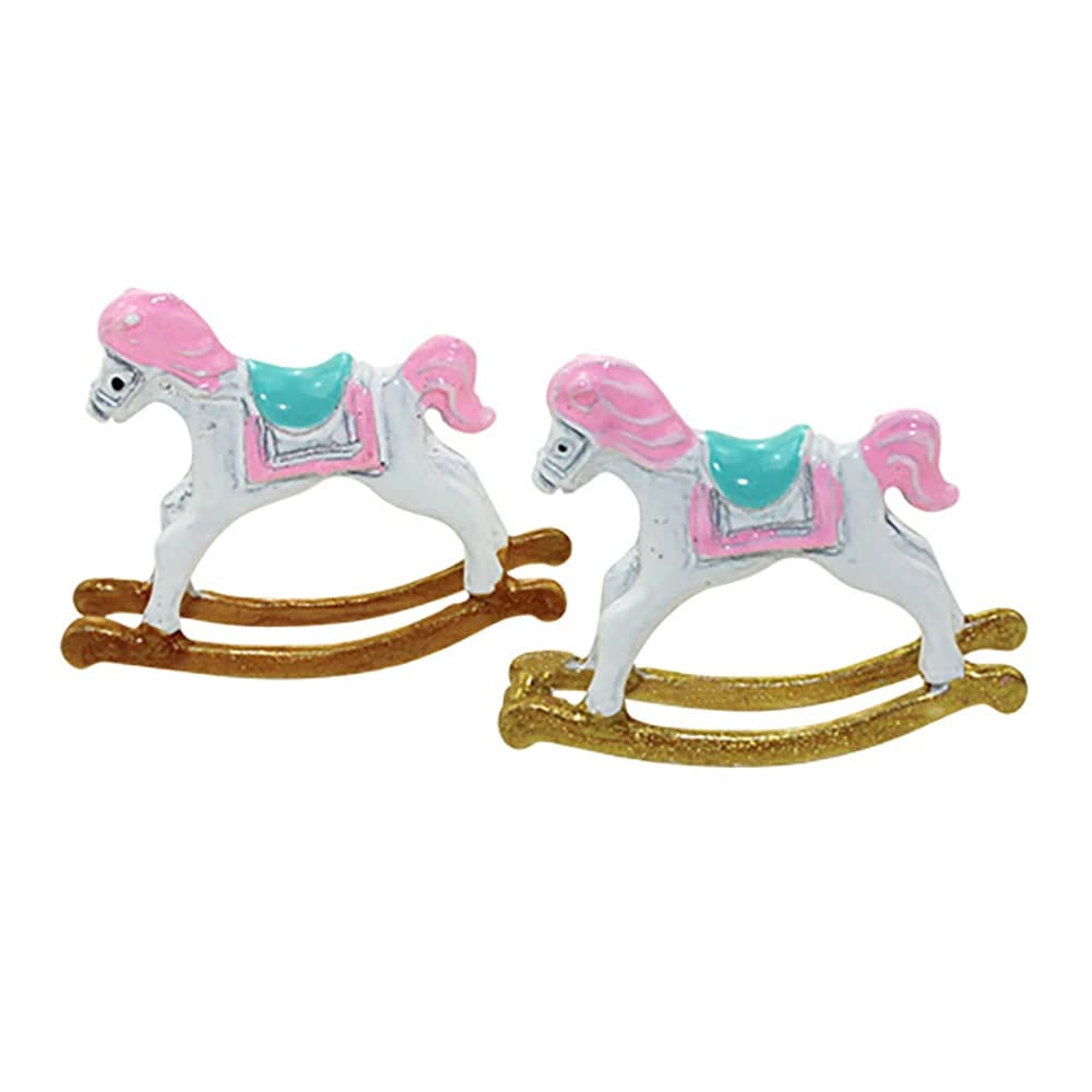 Accessoires miniatures pour maison de poupée 1/12, 1 pièce, Mini chaise à bascule en métal, Simulation cheval à bascule, modèle pour décoration de maison de poupée ob11
