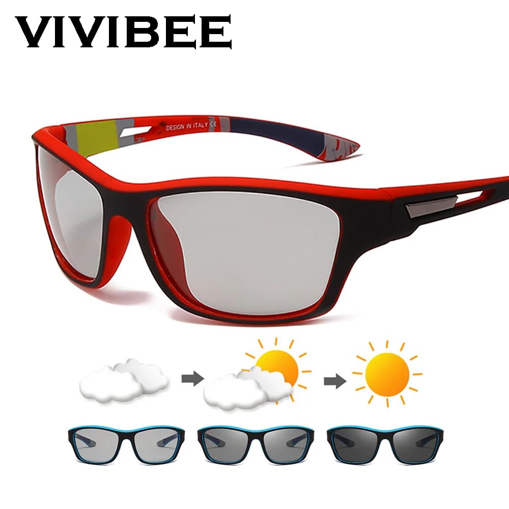 Lunettes de soleil photochromiques de cyclisme pour hommes et femmes, polarisées, à couleur changeante, pour l'escalade en plein air, UV400, 2026